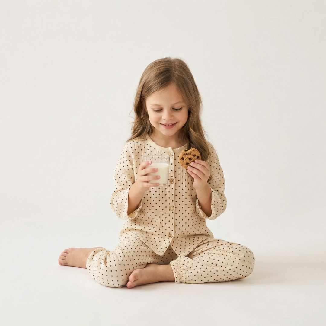 Stippenfeest kinderpyjama met polka dot print – airenso
