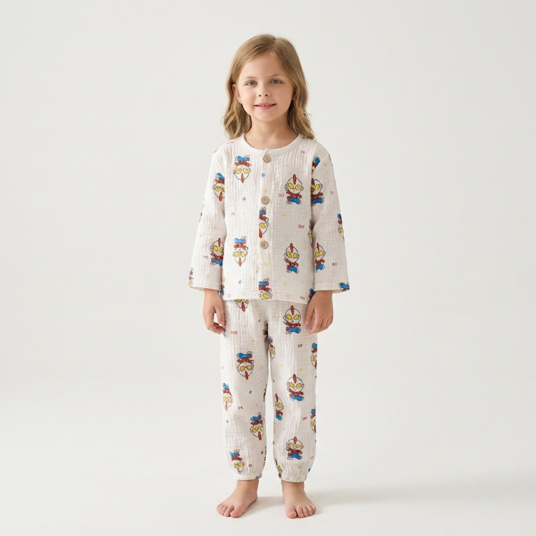 Kleine Held kinderpyjama met superhelden print – airenso