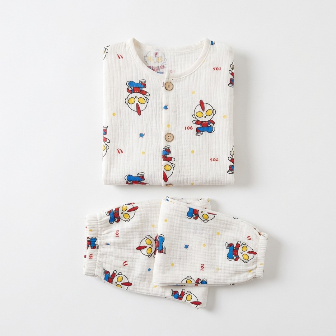 Kleine Held kinderpyjama met superhelden print – airenso