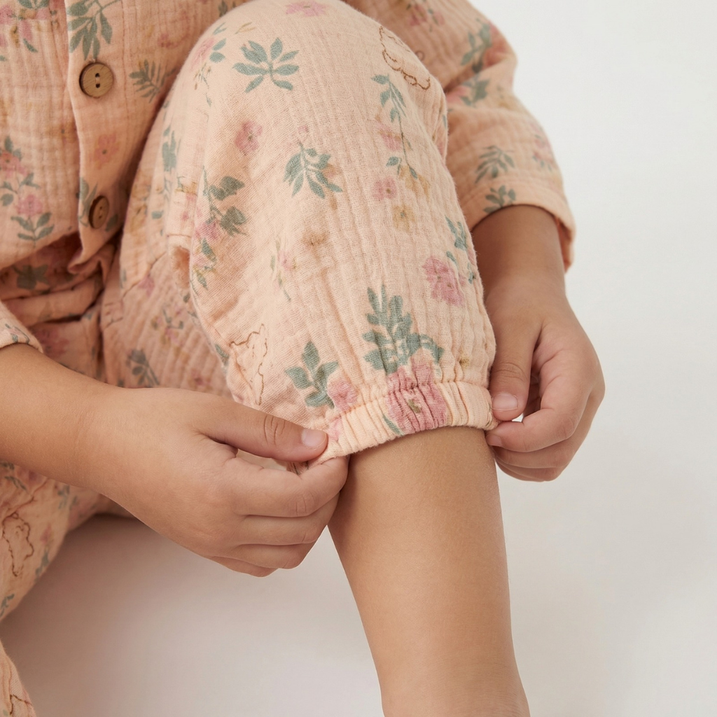 Bloemenweide kinderpyjama met aquarel bloemenprint – airenso
