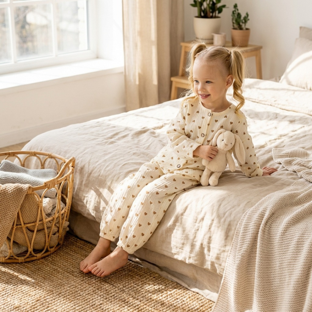 Hartjesdroom kinderpyjama met hartjesprint – airenso