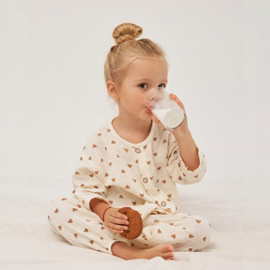 Hartjesdroom kinderpyjama met hartjesprint – airenso