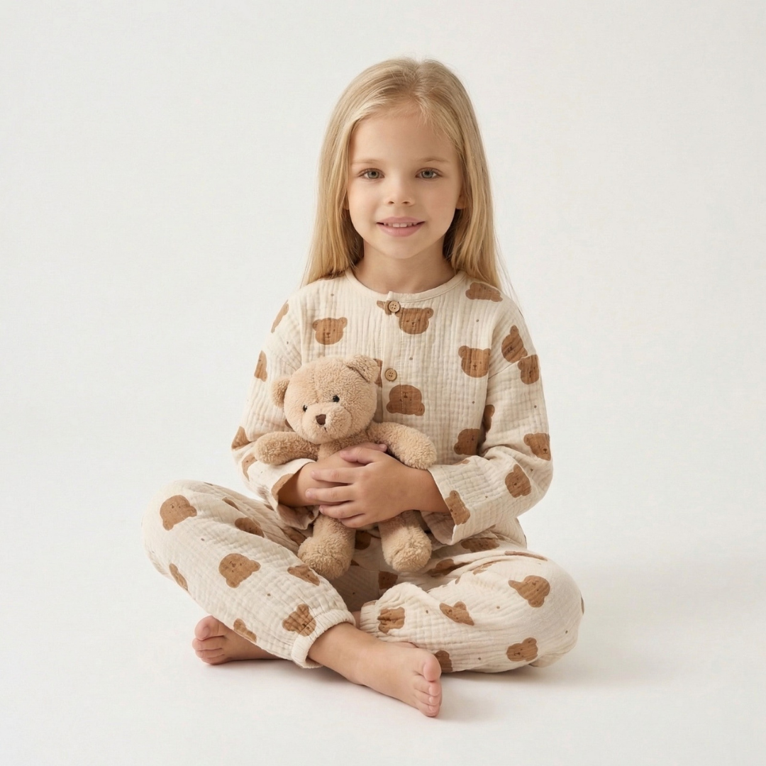 Teddy Knuffel kinderpyjama met teddybeer print – airenso